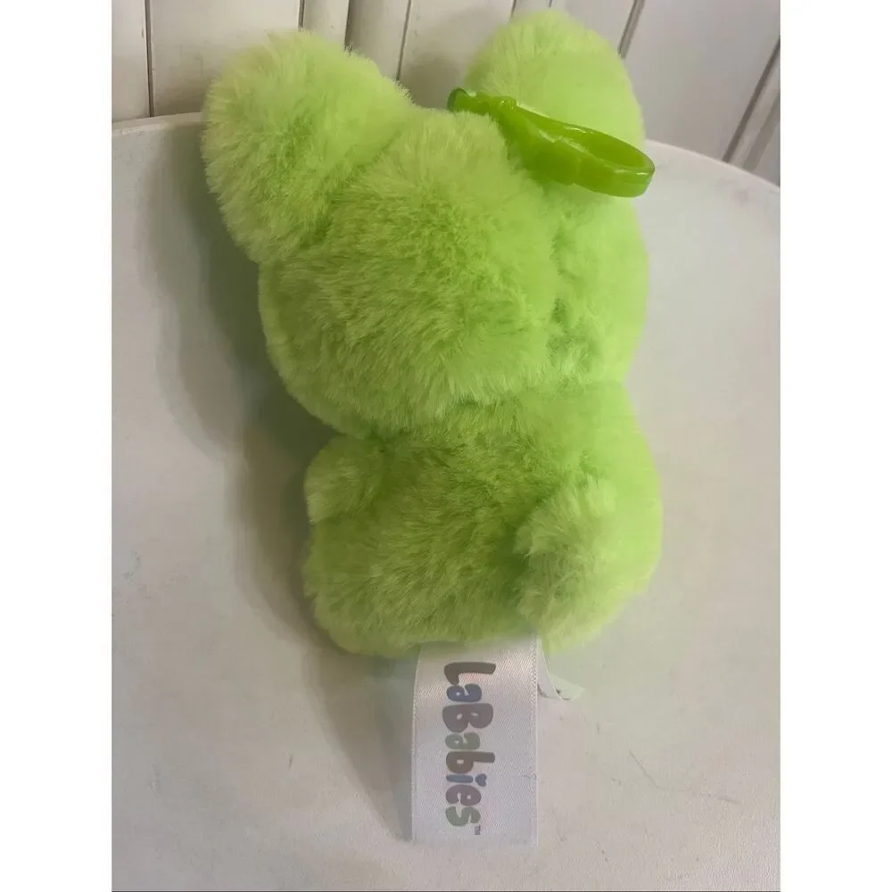 LaBabies Zuzu Spring Monster Clip Plush Toy Stuffed Animal Lime Green Tan NWOT